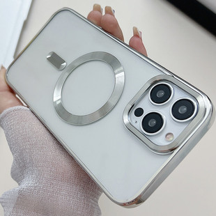 Для iPhone 15Pro Max Гальванический Магнитный чехол для телефона 15Pro 14 Простой 13 Прозрачный 12 Ниша 11 Мягкий