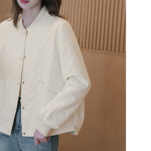 Plaid Thin Jacket Women's Spring and Autumn New Arrival Fashionable Small Style Ear Edge Sweet Collar Baseball Suit Jacket Trendy