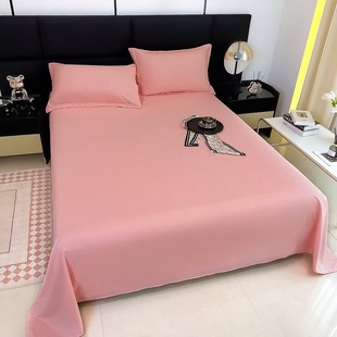 Cross-border solid color sheets to buy student dormitory single sheets Amazon hot items wholesale washed cotton sheets