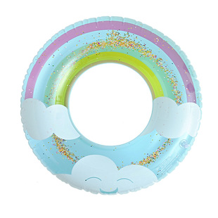 Factory wholesale children's swimming ring retro striped armpit double crystal ring thickened adult swimming ring 3-6 years old