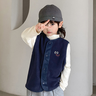 [Strict Selection] Children's Vest Autumn and Winter Boys Vest Outer Wear 2024 New Boys Winter Fleece Jacket
