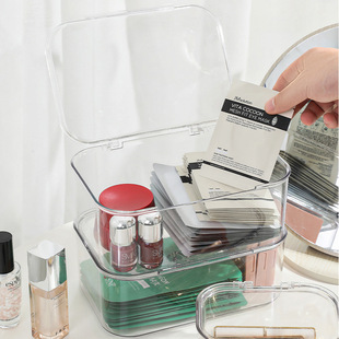 Desktop cosmetics storage box acrylic transparent skin care products storage rack dresser compartment large capacity lipstick box