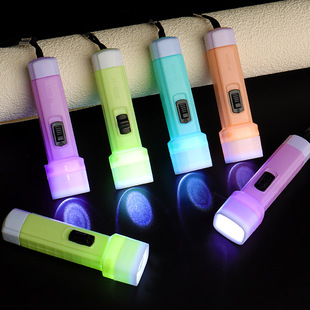 Macaron Color Small Flashlight Flashlight Lighting LED Stall Practical Toy Gift Kindergarten Prizes