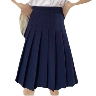 White Skirt New Pleated Skirt High Waist Skirt Junior High School Senior high school Students College Style plus size Skirt
