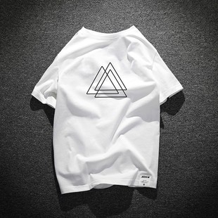 Heavy Cotton Short-sleeved T-shirt Men's Summer New Loose Trendy Ins All-match Fashionable Casual Korean Top Clothes
