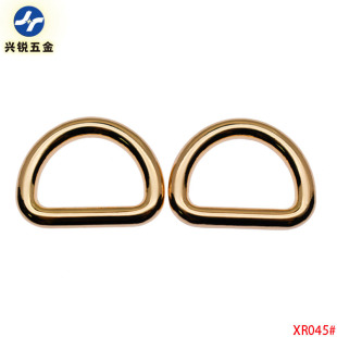 Factory wholesale handbag bags zinc alloy webbing semicircle d-ring buckle 19mm bag with metal d-shaped connection buckle