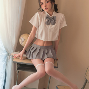 Sexy uniform campus wear sexy jk uniform seductive pleated skirt role play set college style one-piece delivery