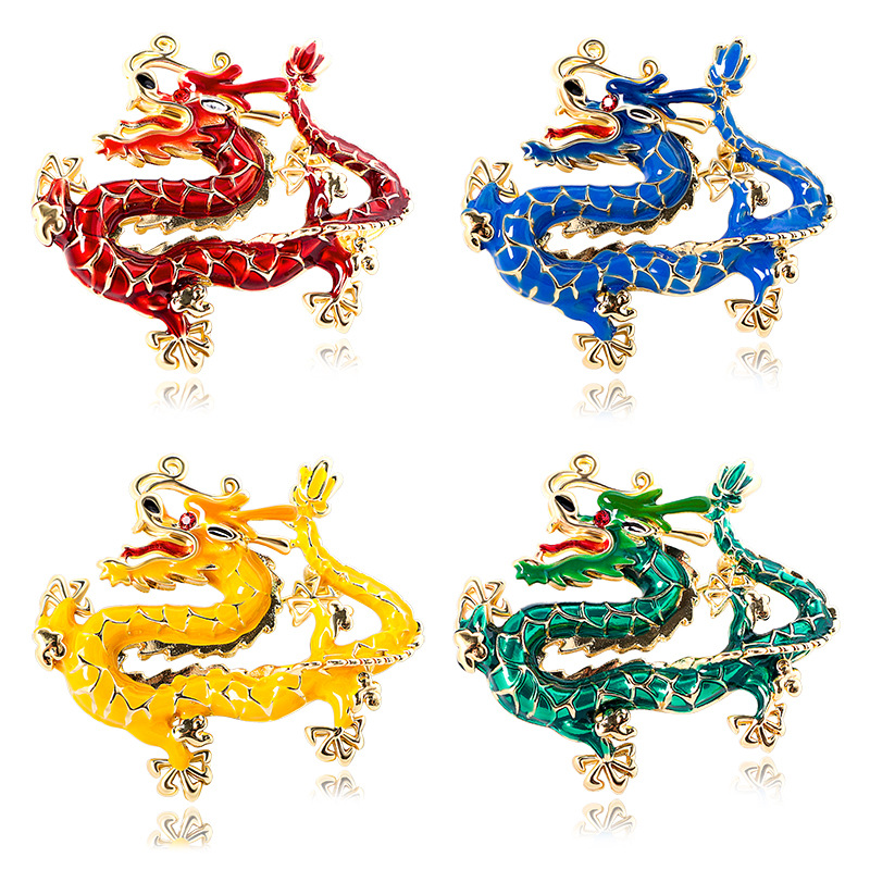 New creative Chinese Zodiac dragon brooch men's and women's suit jacket clothing pin corsage accessories
