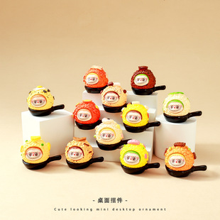 Cute Yi Teeth Rabbit Fried Rice Cute Doll Homemade Pair Touch Blind Bag Key Accessories Desktop Mini Ornaments