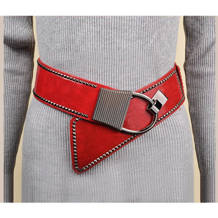 High-end wide belt Women's decorative fashionable elastic black women's waist seal with fashion ins accessories outer coat