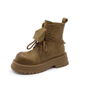 catwalk vintage distressed british martin boots women's 2024 new student lace-up short boots western desert boots