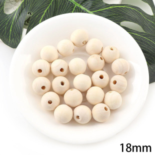 Wood log color round wood beads with holes round ball wooden beads DIY jewelry accessories hand string necklace accessories