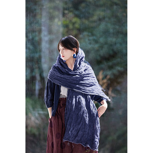 Goddess's Scarf Silk Scarf [Folk Art] Six-Color Linen Breathable Sunscreen Shawl Scarf