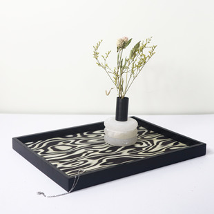Modern Solid Wood Abstract Wood Grain Tray Storage Tray ins Style Creative Ornaments Desktop B&b Decoration Model Room