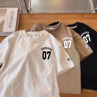 New Boys Korean Style Children's T-shirt Half Sleeve Handsome New Style 2024 Summer Childhood Cotton Top