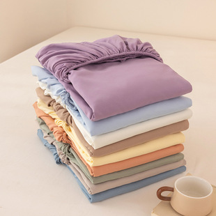 Washed and sanding solid color bed hat single-piece 2025 new non-slip bed cover bedspread all-inclusive mattress protector