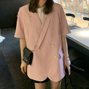 Summer New Large Size Thin Suit Shorts Set Women's Chubby Girls Korean Style Internet Celebrity Loose Casual Two-piece 2313