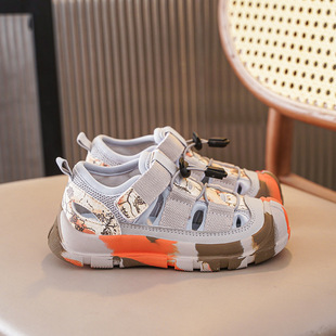 Non-slip breathable children's shoes boys sandals 2025 summer new lightweight girls sports beach shoes soft sole