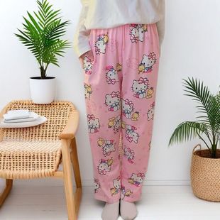 Cross-border exclusive European-size extended loose cartoon printed pajamas women's summer new air-conditioning room casual walking pants