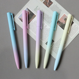 Simple Light Luxury Rotating Ballpoint Pen Fashion Business Office Signature Pen Paint Solid Color Gradient Spray Glue Ballpoint Pen