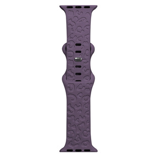 Cross-border hot models suitable for Apple strap silicone printing carved leopard print monochrome sports wristband iwatch strap