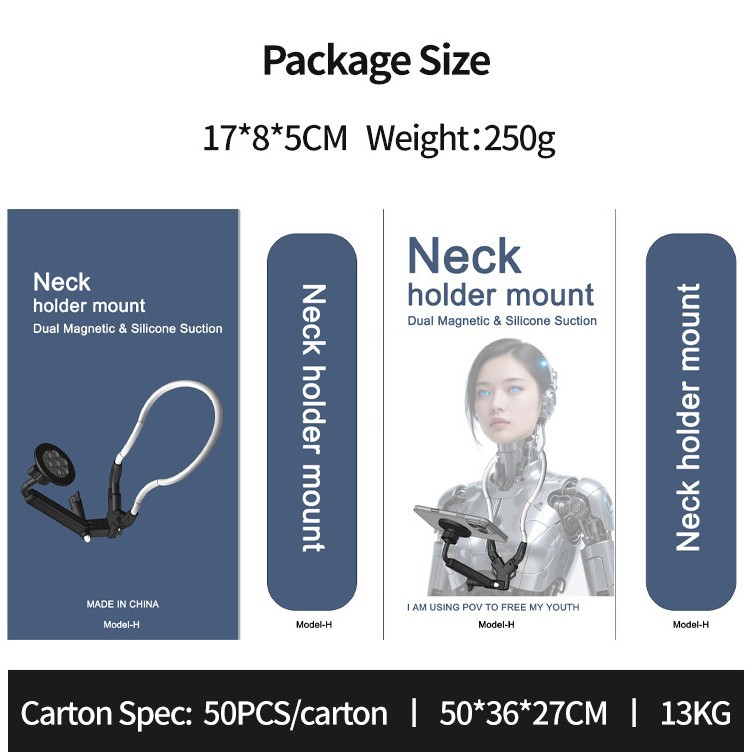 Dual Magnetic Suction Neck Phone Mount Ball Head Adjustable