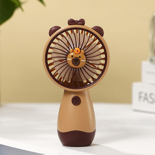 Cartoon Handheld Small Fan USB Rechargeable Portable Mini Folding Mute Office Desktop Fan Accompanying Gift