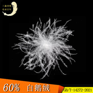 New national standard 2021 standard 60 white goose down manufacturers supply washed large white goose down textile down feather wholesale