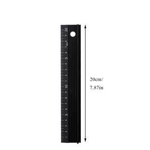 Steel Black Iron Angle Ruler Office Supplies Measurement Drawing Turn Ruler Metric English Metal Scale