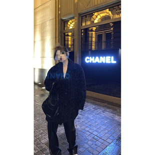 New Arrival Black Imitation Mink Lapel Lamb Wool Eco-Friendly Leather Coat Women's Autumn and Winter Thickened Mao Mao Mao Coat
