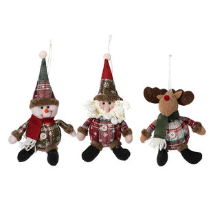 Christmas Three-dimensional Plaid Buttons Spherical Christmas Pendant Christmas Ornaments Christmas Tree Hanging Ornaments