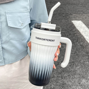 Internet celebrity ice cream cup large capacity double drink insulated water cup office girl cold-proof coffee straw Cup portable men