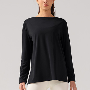 Yoga Clothing Women's Quick-drying Fitness Clothing Loose-fit Slim-fit Breathable Sports Top Pilates Training Long-sleeved T-shirt
