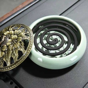 Wholesale Mosquito Incense Stove Household Large Household Indoor Modern Japanese Style Incense Insert Ceramic with Lid Aromatherapy Stove Fireproof Incense