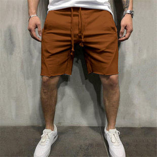 Explosions Shorts European and American Fitness Pants Men's Solid Color Running Shorts Leisure Sports Training wish Amazon