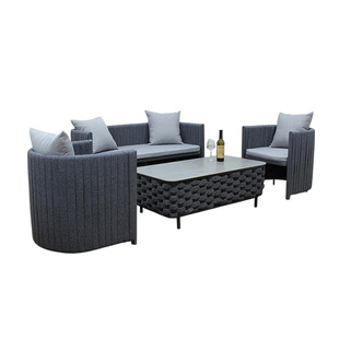 Customized Outdoor Table and Chair Garden Courtyard Nordic High-end Villa Hotel Commercial Aluminum Alloy Outdoor Courtyard Dining Table and Chair