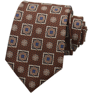 Tie men's formal wear Korean style British retro brown European and American style work 8CM hand-made floral student business wear