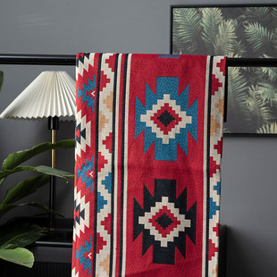 Thickened Yunnan Lijiang Ethnic-style Cloth Decorative Fabric Washable Jacquard Cloth Wrinkle-resistant Tablecloth Sand Release Door Curtain