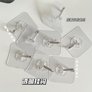 Transparent hook non-perforated sticky hook stall wholesale strong seamless hook plastic creative bathroom kitchen hook
