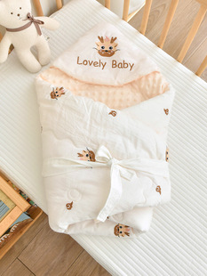 Newborn pure cotton quilt infant autumn and winter quilted quilt newborn baby anti-shock delivery room swaddling quilt