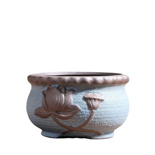 Blue Bubble Glaze Fleshy Flower Pot Ceramic Special Offer Household Balcony Clay Coarse Pottery Special Small Pottery Pot Clearance Wholesale