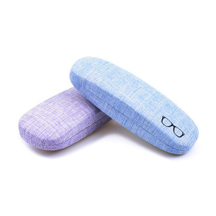 New linen, cotton and linen metal glasses case Student literary and artistic compression myopia glasses storage box manufacturers wholesale