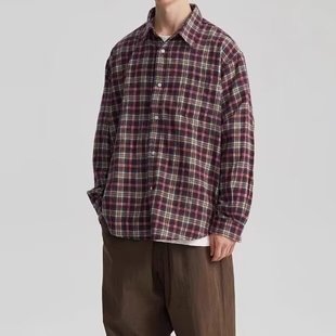 Plaid Shirt Men's Spring New Teenager American Fashion Brand Jacket Unisex Loose Casual Shirt Jacket