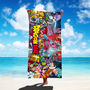 Microfiber Printed Dragon Ball Monkey King Beach Towel Foreign Trade Cartoon Absorbent Adult Bath Towel