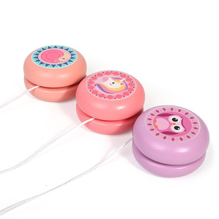 Wooden yo-yo children cartoon animal gyrating yo-yo kindergarten puzzle classic nostalgic toys wholesale