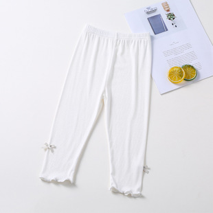 Girl's Cropped Pants Summer Thin Leggings Children's Modal Baby's All-match Anti-mosquito Pants Summer Slim-fit Pants