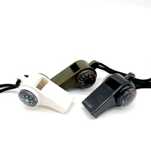 Outdoor multifunctional whistle manufacturers directly supply three-in-one life-saving whistle with lanyard thermometer compass