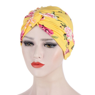 AliExpress Новый Цветочный Витой Головной Убор Шляпа Носок Шляпа С Леопардовым Принтом Мусульманский Головной Убор Шляпа Носок Шляпа