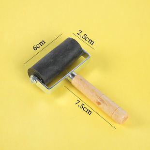 Print Tools Roller Rubbing Ink Rubber Roller Wooden Handle 10cm Art Rubber Roller Wood Mushroom Ma Lian 6cm Wood Panel Painting