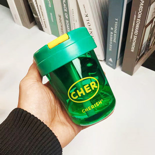Ton-Ton Double Drinking Cup for Kidsren, Students, Men and Women, Food-Grade Plastic Cup, Portable Straw Cup, High-Looking Cup, Summer